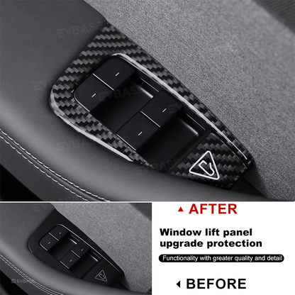 Model Y Juniper/ 3 Highland Window & Door Switch Panel Cover Carbon Fiber Trim Decoration Interior Upgrade
