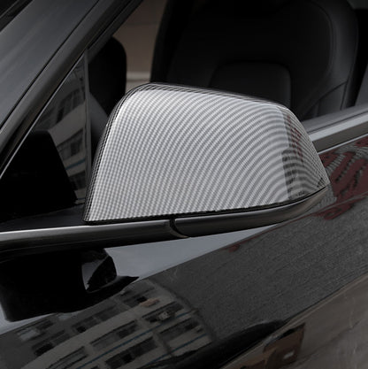 Model 3 Y Rearview Mirror Cover ABS Plastic Carbon Fiber Cover for Tesla