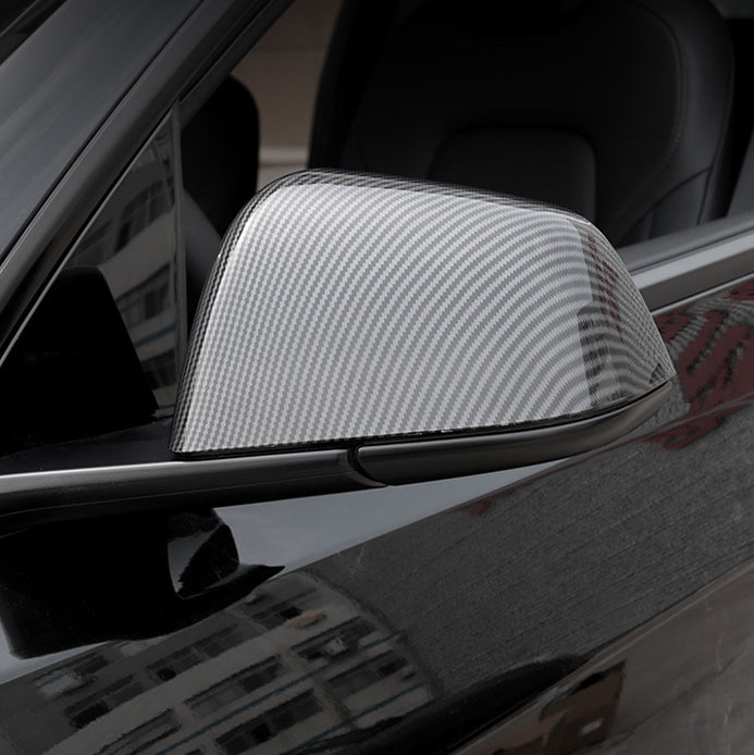 Model 3 Y Rearview Mirror Cover ABS Plastic Carbon Fiber Cover for Tesla