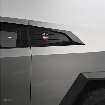 Cybertruck C-Pillar Louver Covers Rear Side Window Futuristic Tactical Overlay ABS Exterior Trim
