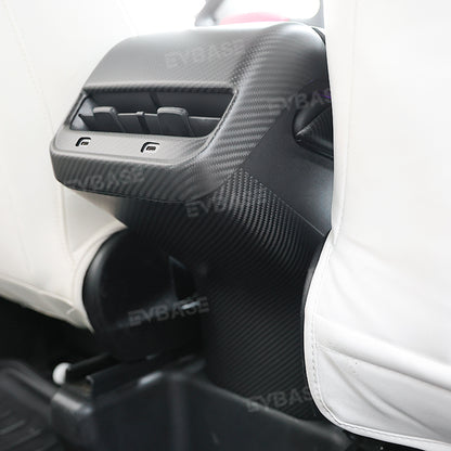Model 3/Y Rear Air Vent Guard Pedal Real Carbon Fiber Door Sill Anti-Kick Plate Overlay Protect Outlet Cover for Tesla