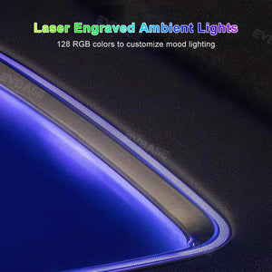 EVBASE Tesla Model 3/Y Laser Engraved Streamer Ambient Lighting Upgrade Kit Laser Carving LED Light Strips With Rotating Tweeter