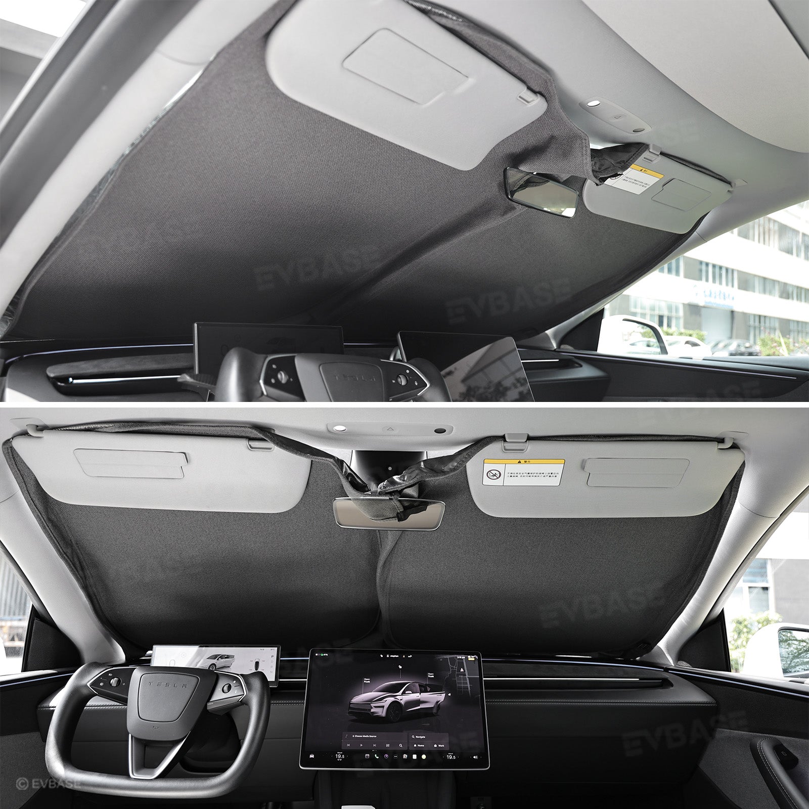 Model Y Juniper/ 3 Highland Front and Rear Windshield Shade Side Window Sunshade Foldable Sun Visor
