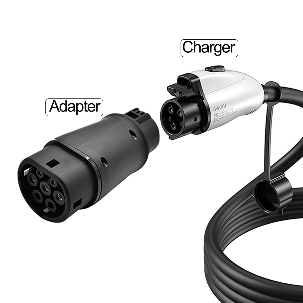EVBASE J1772 to Tesla Charging Adapter 80A MAX/240VAC with Charger Loc -  EVBASE-Premium EV&Tesla Accessories