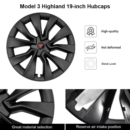 Tesla Model 3 Highland 19-Inch Wheel Covers For Nova Wheels Hub Caps Wheel Rim Protector EVBASE