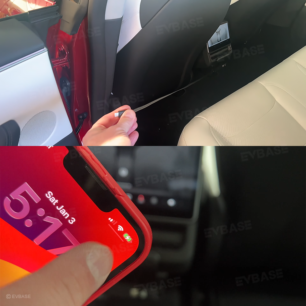Model Y Juniper/ 3 Highland Rear Vent Expansion Dock with Retractable Fast Charging Cables Air Vent Cover for Tesla