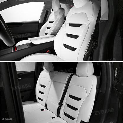 Tesla Seat Cover Model Y Juniper NAPPA Leather Full Coverage Seat Protector WIth Launch Logo