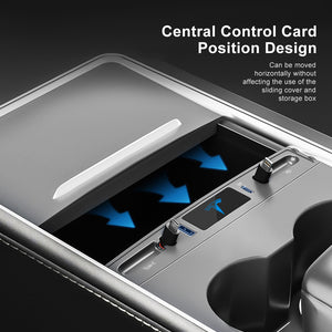 Tesla Model 3 Y Center Console USB C Multiport HUB Adapter With Retractable Data Cable 2017-2024 Year