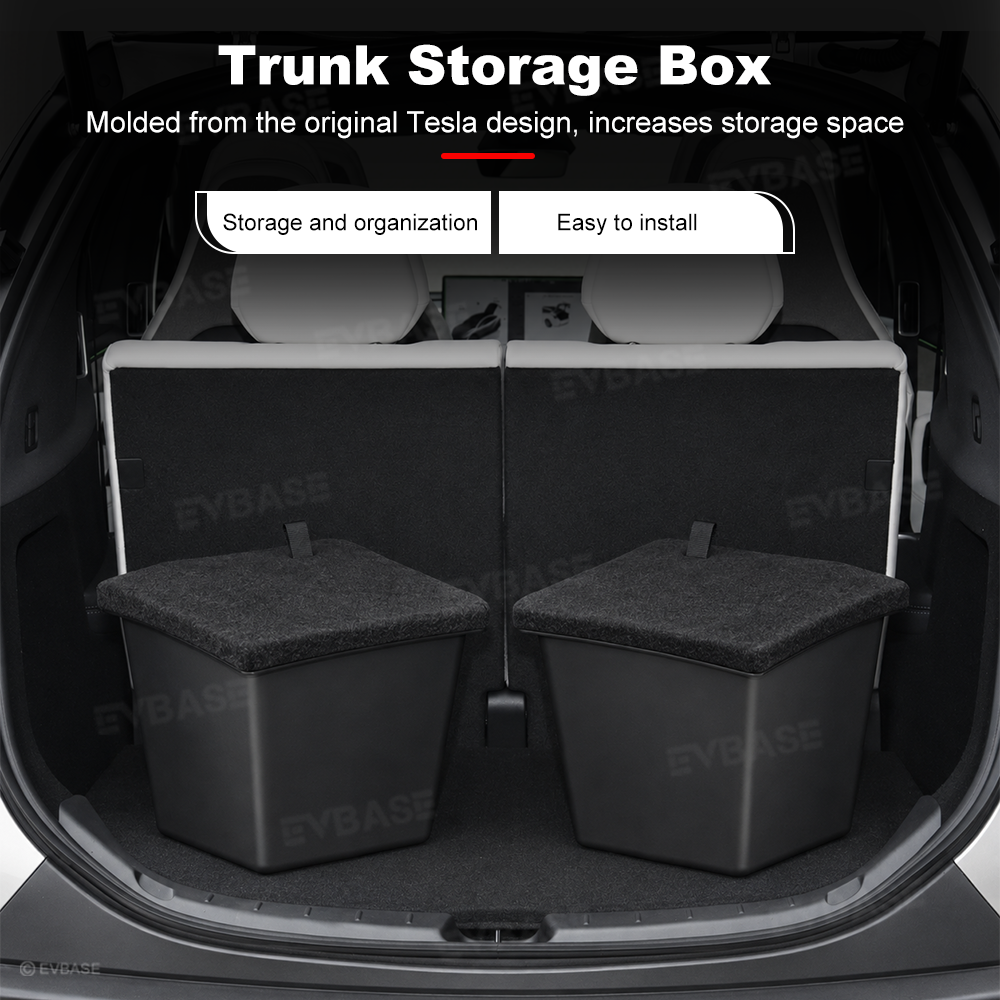 Model Y L Rear Trunk Storage Organizer Back Trunk Side Storage Bins Waterproof Interior Storage Boxes