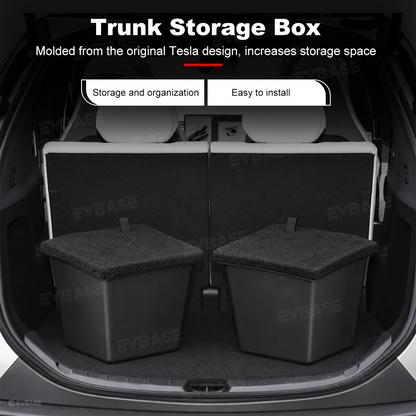 Model Y L Rear Trunk Storage Organizer Back Trunk Side Storage Bins Waterproof Interior Storage Boxes