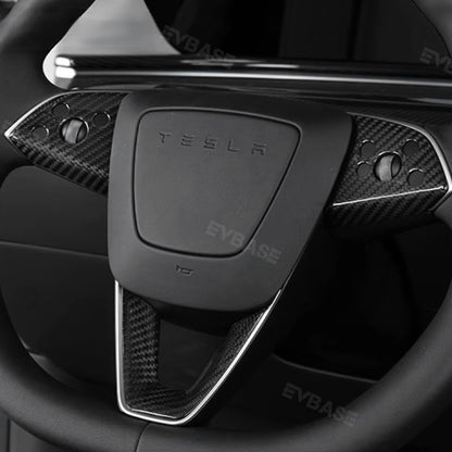 Model 3 Highland Steering Wheel Cover Cap Real Carbon Fiber Decorative Trim Overlay for Tesla