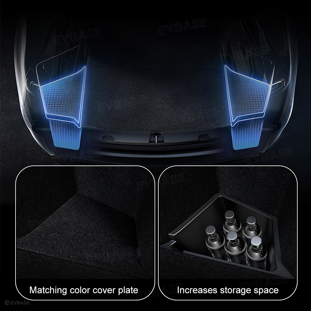 Model Y Juniper Trunk Storage Box Back Trunk Side Organizer Storage Bins Tesla Organizer