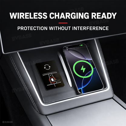 Model Y L Center Console Wireless Charging Pad Liner Silicone Charger Protector Anti-Slip Mat