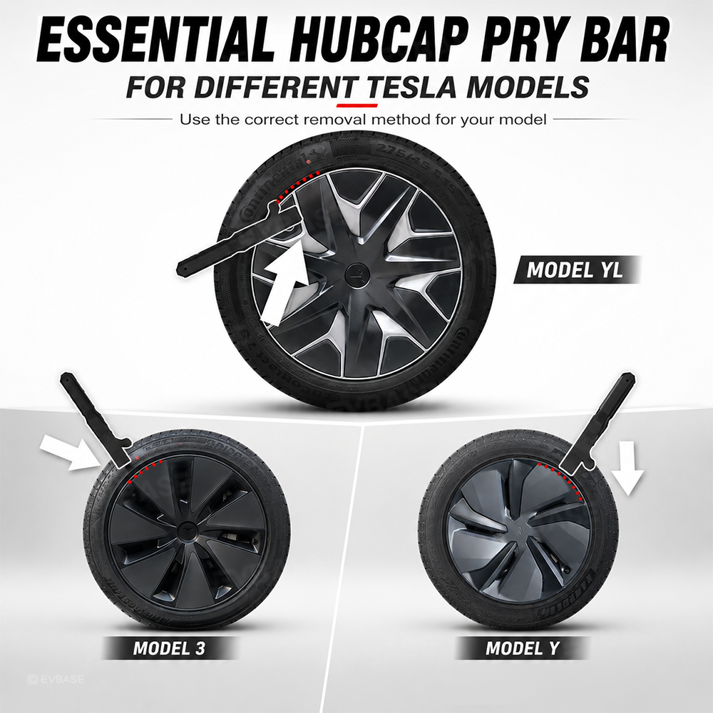 Model Y Juniper Wheel Cover Removal Tool Wheel Center Cap Removal Pry Bar Hubcap Repair Puller for Tesla Model Y/3/X/S