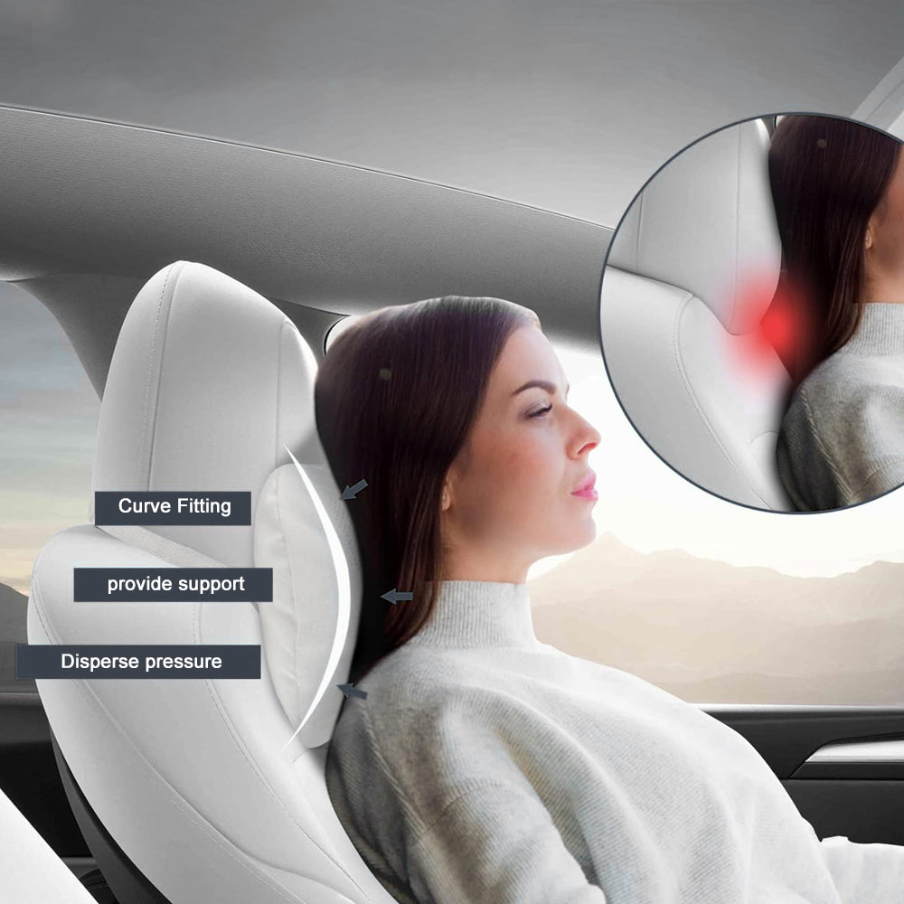 Tesla Model Y Seat Headrest Pillow Neck Lumbar Support Pillow Cushion -  EVBASE-Premium EV&Tesla Accessories
