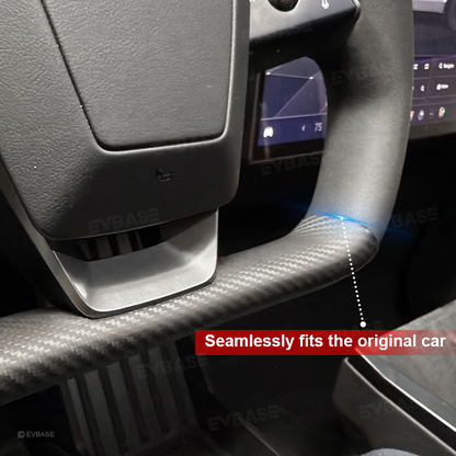 Tesla Cybertruck Steering Wheel Covers Real Carbon Fiber Upper Lower Overlays Trims