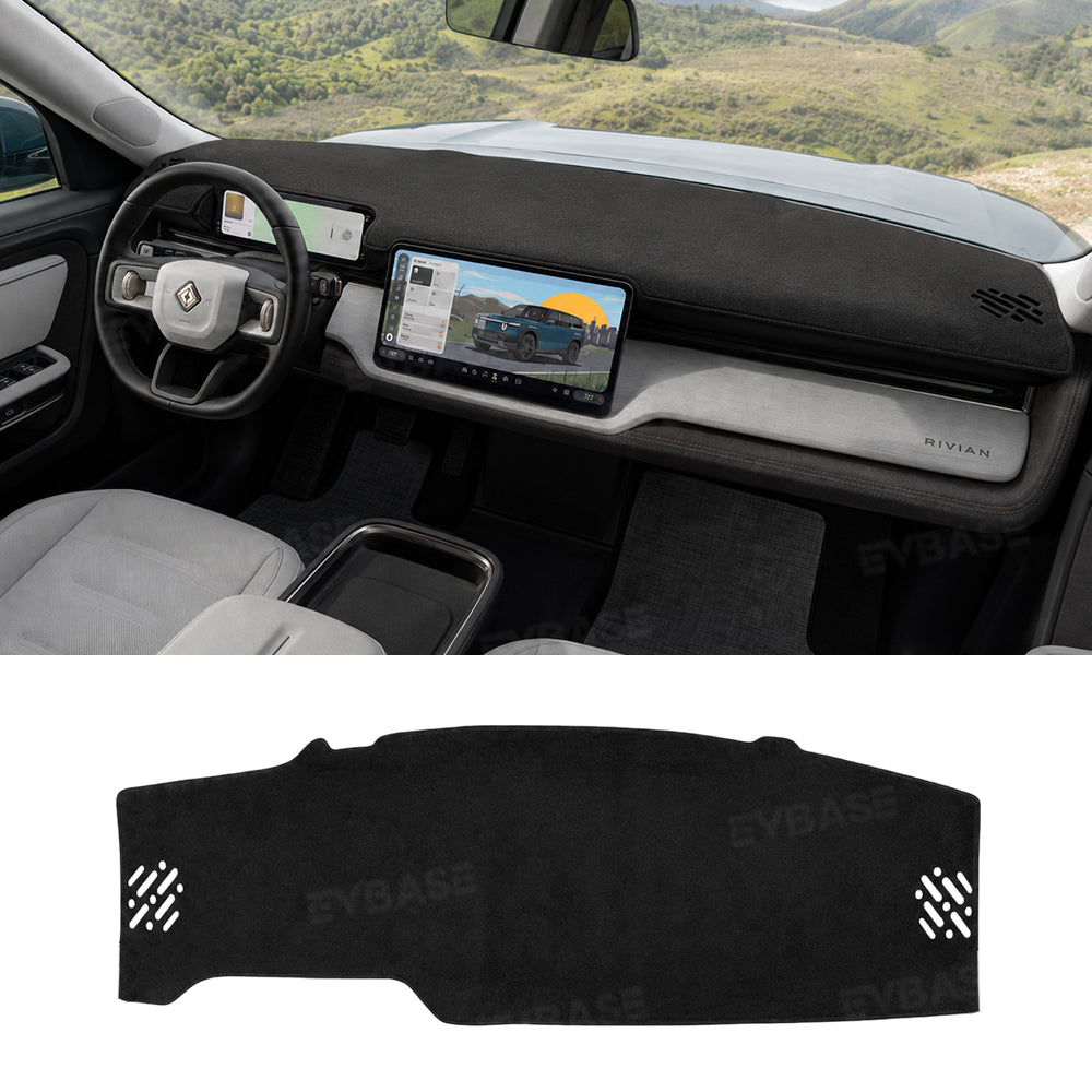 Dashboard Cover for Rivian R2 Anti-Glare Suede Dash Mat Non-Slip Sun Protection