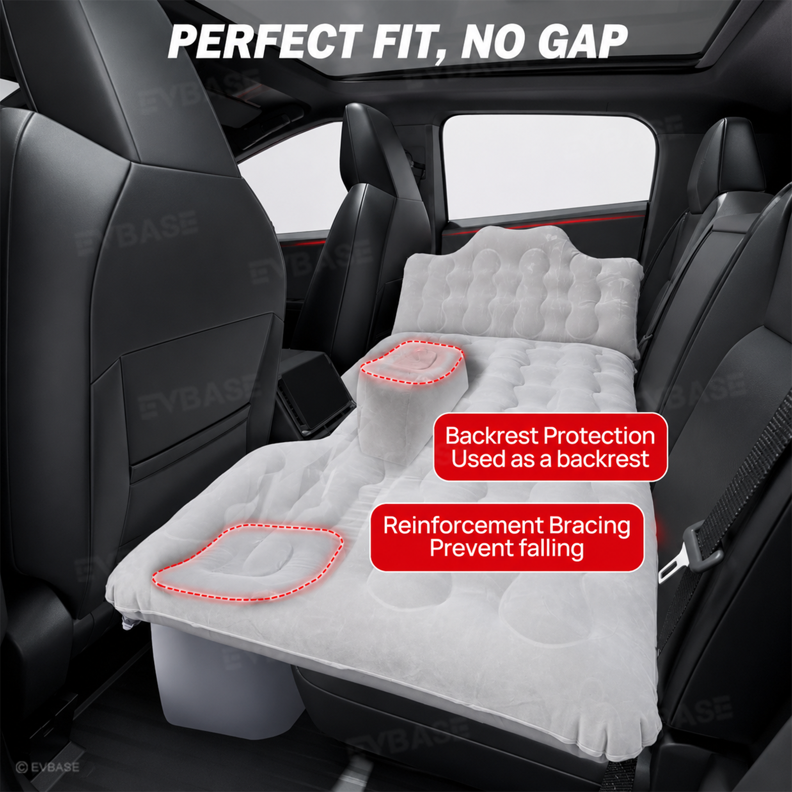 Cybertruck Back Seat Air Mattress Inflatable Rear Seat Camping Bed with Air Pump