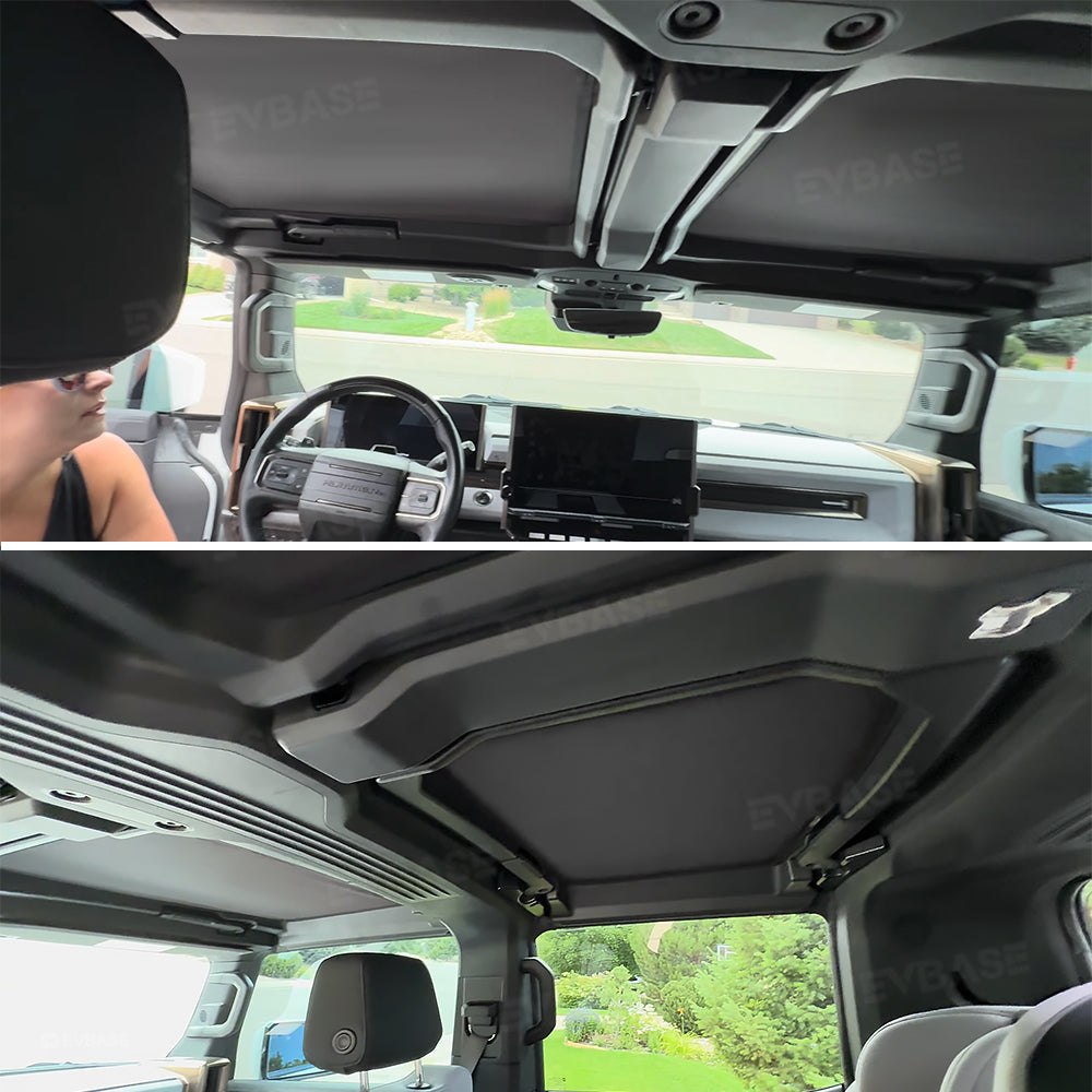 Glass Roof Sunshade for Hummer EV Ice Crystal Sun Shield Foldable Sunroof Shade