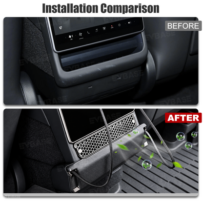 Model Y L Rear Air Vent Expansion Dock with Retractable Charging Cables & Aromatherapy & Air Vent Cover