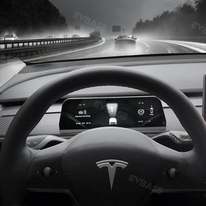 Tesla Model 3/Y/3 Highland 9.6" Dashboard Touchscreen Carplay Head-Up Display Instrument Cluster Android Auto