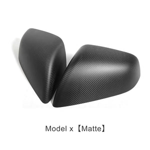 EVBASE Tesla Model X S Real Carbon Fiber Side Mirror Cover Anti-Scratch Model X S Exterior Accessories