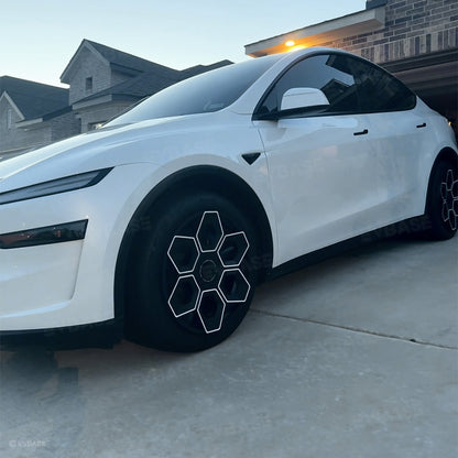 Model Y/ Y Juniper Wheel Covers 19 Inch Hex Wedge Hubcaps Honeycomb Wheels Style for Tesla