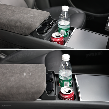 Model Y Juniper/ YL/ 3 Highland Silicone Center Console Cup Holder Insert Armrest Storage Organizer