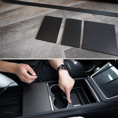 Model Y Juniper Real Carbon Fiber Center Console Sticker Protector Tesla Interior Accessories EVBASE