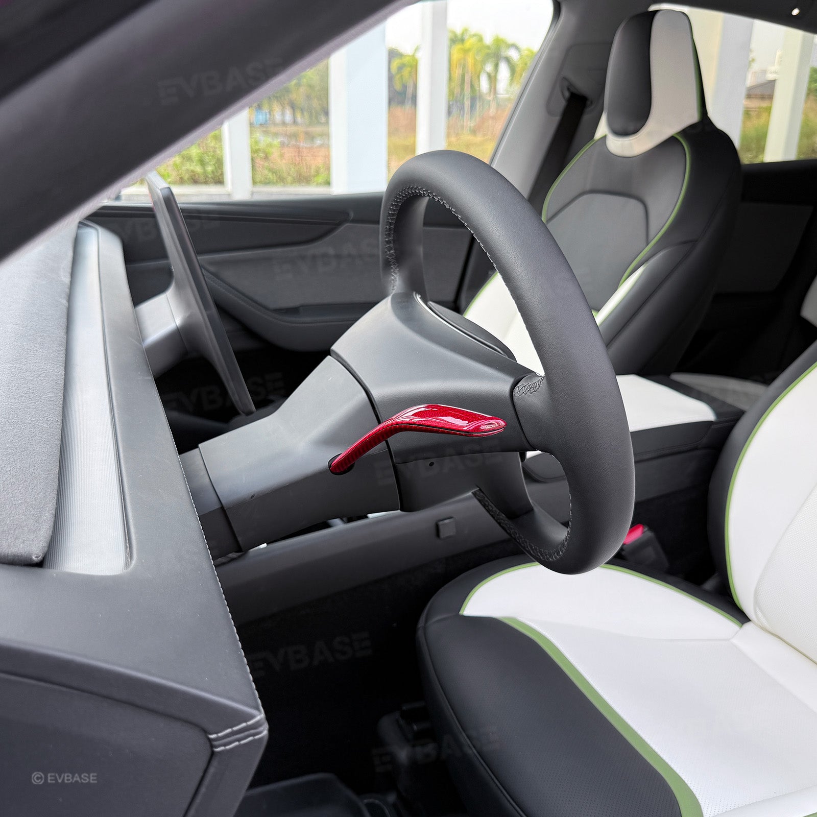 Model Y Juniper Carbon Fiber Turn Signal Stalk Trim Covers for Tesla