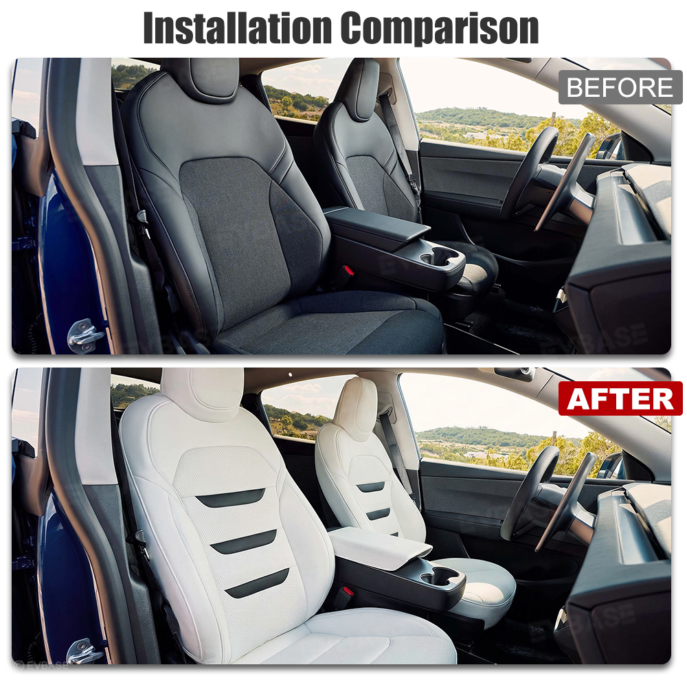 Model Y Juniper Standard Seat Covers NAPPA Leather Seat Protector 3-lined Insignia Design