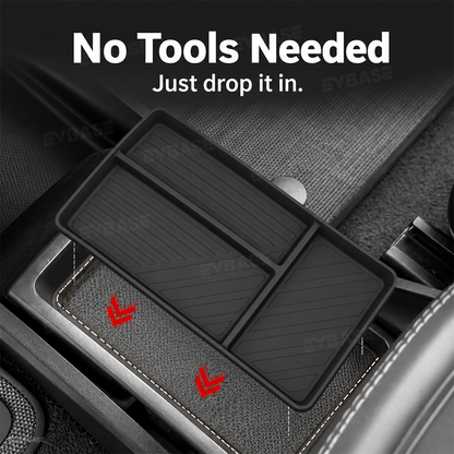 Center Console Drawer Organizer for Rivian R2 Under-Armrest TPE Storage Tray Insert