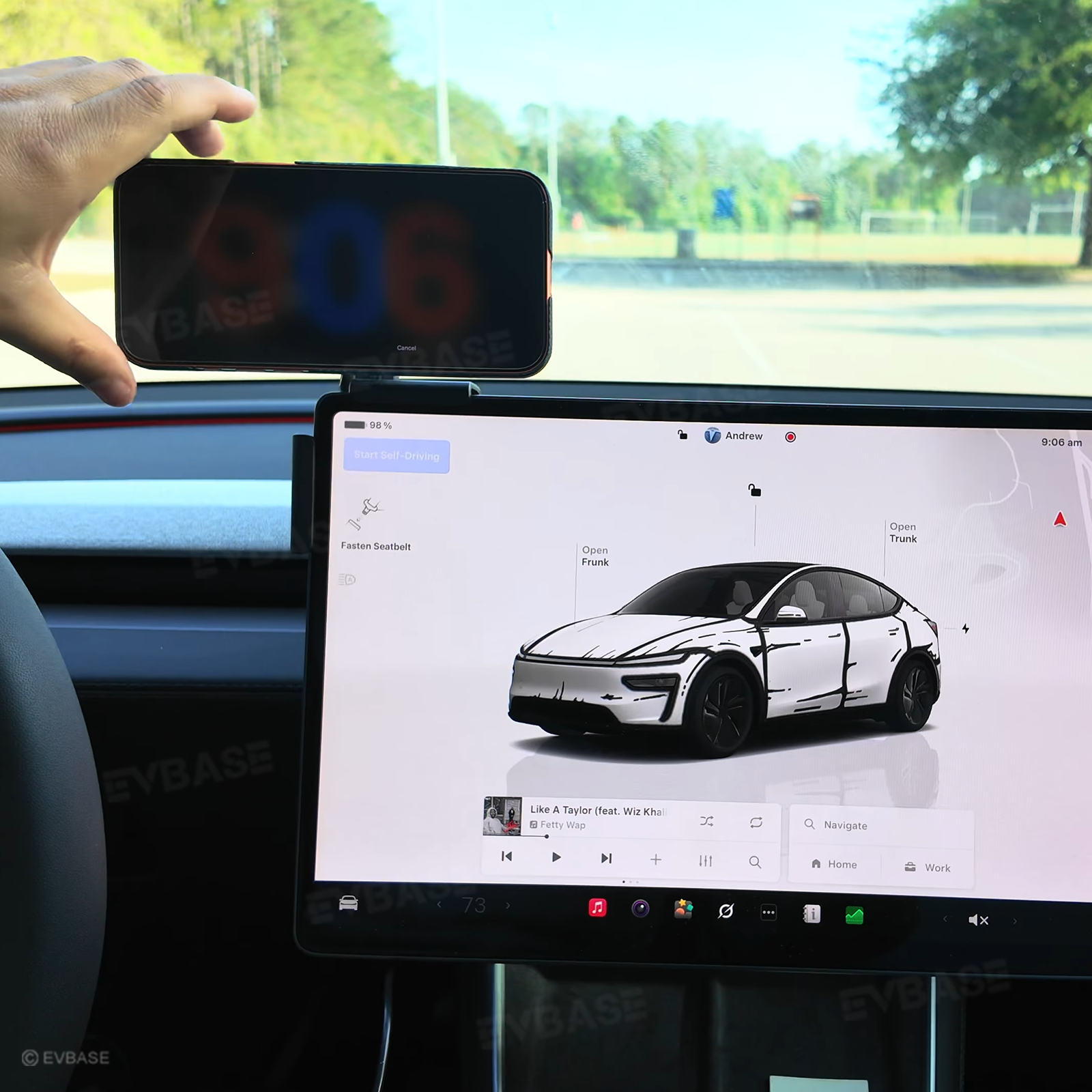 Tesla Phone Mount Strongest Magnet Power Megasafe Car Mount for Tesla Model 3 Y Cybertruck Foldable Hidden Phone Holder