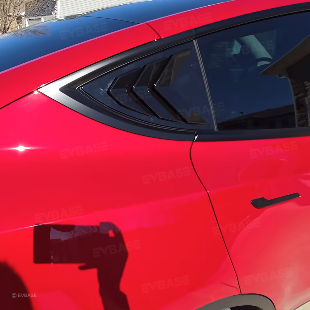 Tesla Model 3 Y Rear Side Window Louvers Air Vent Scoop Louvers Covers 2pcs