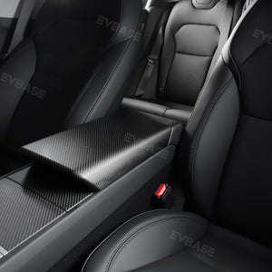 EVBASE Tesla Model 3 Highland Armrest Box Cover Real Carbon Fiber Center Console Cover Trim Protection