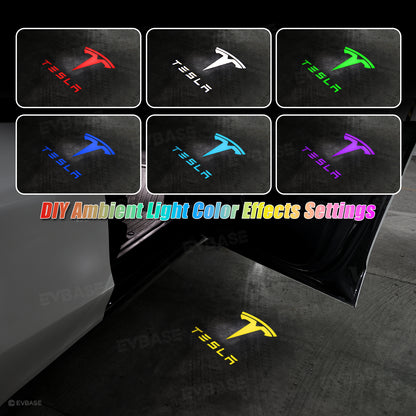Model Y Juniper Puddle Lights 64-Color Changing Door Projection Lights with Smart APP Control for Model 3/Y/X/S