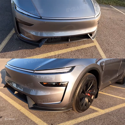 EVBASE Tesla Model Y Front Bumper Lip Fascia Front Lip Spoiler ABS Sport Body Kit Front Apron Model 3