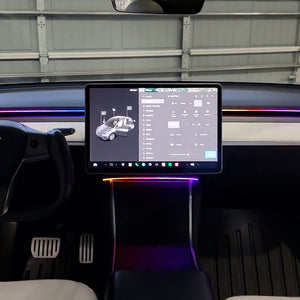Tesla Model 3 Y Interior Ambient Light Under Screen Dashboard Light Music Sync