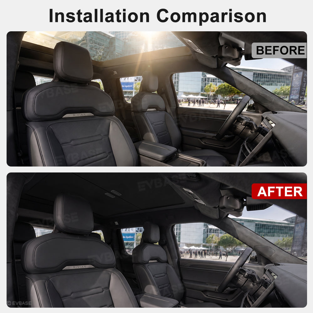 Retractable Roof Sunshade for Rivian R2 Glass Sunroof Shade UV Protection & Heat Insulation
