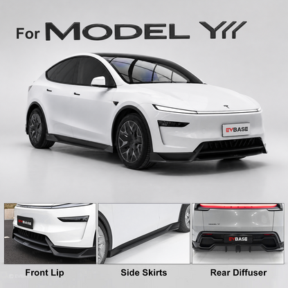 Model Y L Body Kit Full Aero Front Lip & Side Skirts & Rear Diffuser for Tesla