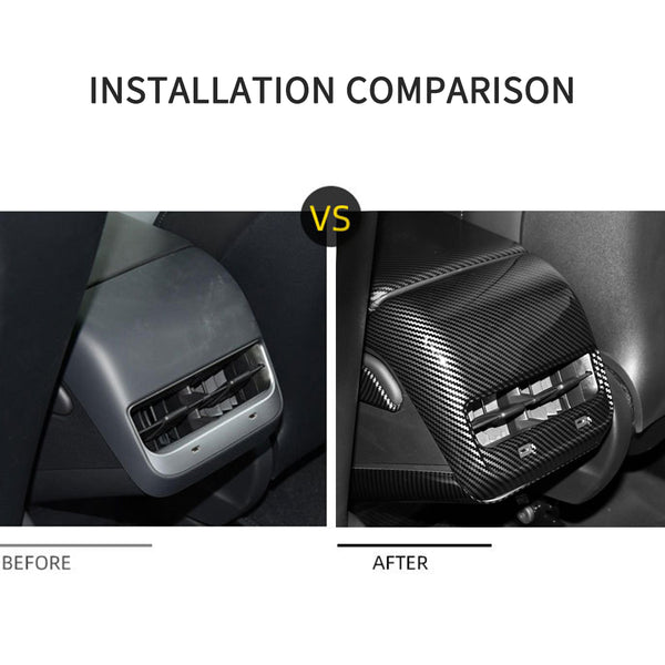 Model 3 & Y Backseat Air Vent Cover Frame- Satin Black