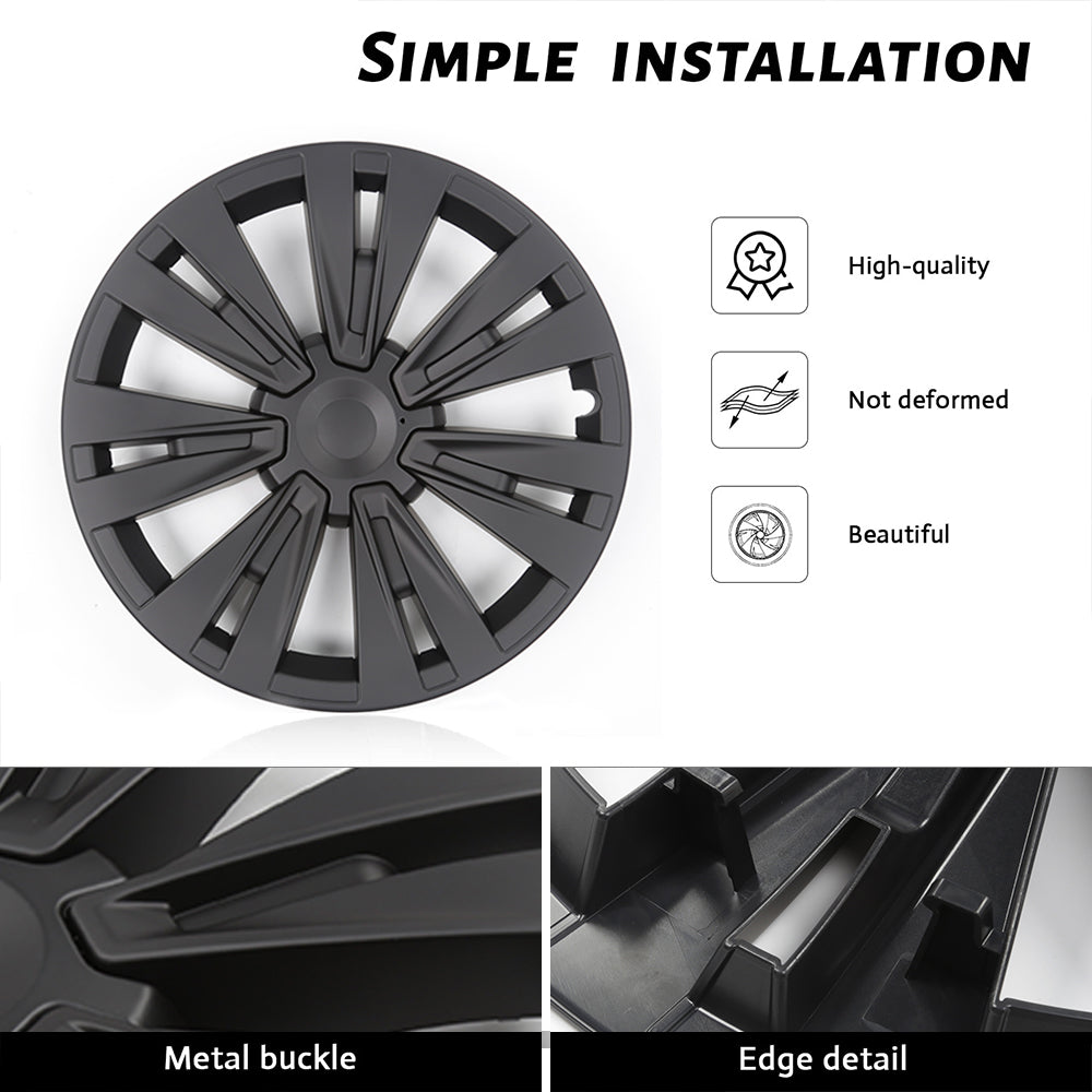 EVBASE 特斯拉 Y 型渦輪輪蓋 19 英寸運動型 X 版輪蓋 4 件啞光