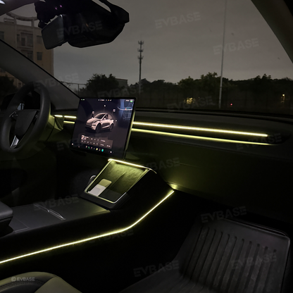 Model 3/Y Ambient Lighting Center Console Dashboard Light Strip with AI Voice Control LED Interior Lights 2.0