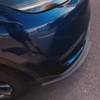 EVBASE Tesla Model Y Front Bumper Lip Fascia Front Lip Spoiler ABS Sport Body Kit Front Apron Model 3