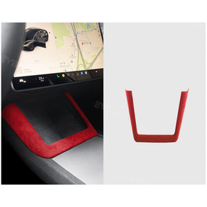 Alcantara Center Console Wireless Charging Pad Frame Cover Decorative Trim For Tesla Model 3 Highland Interior