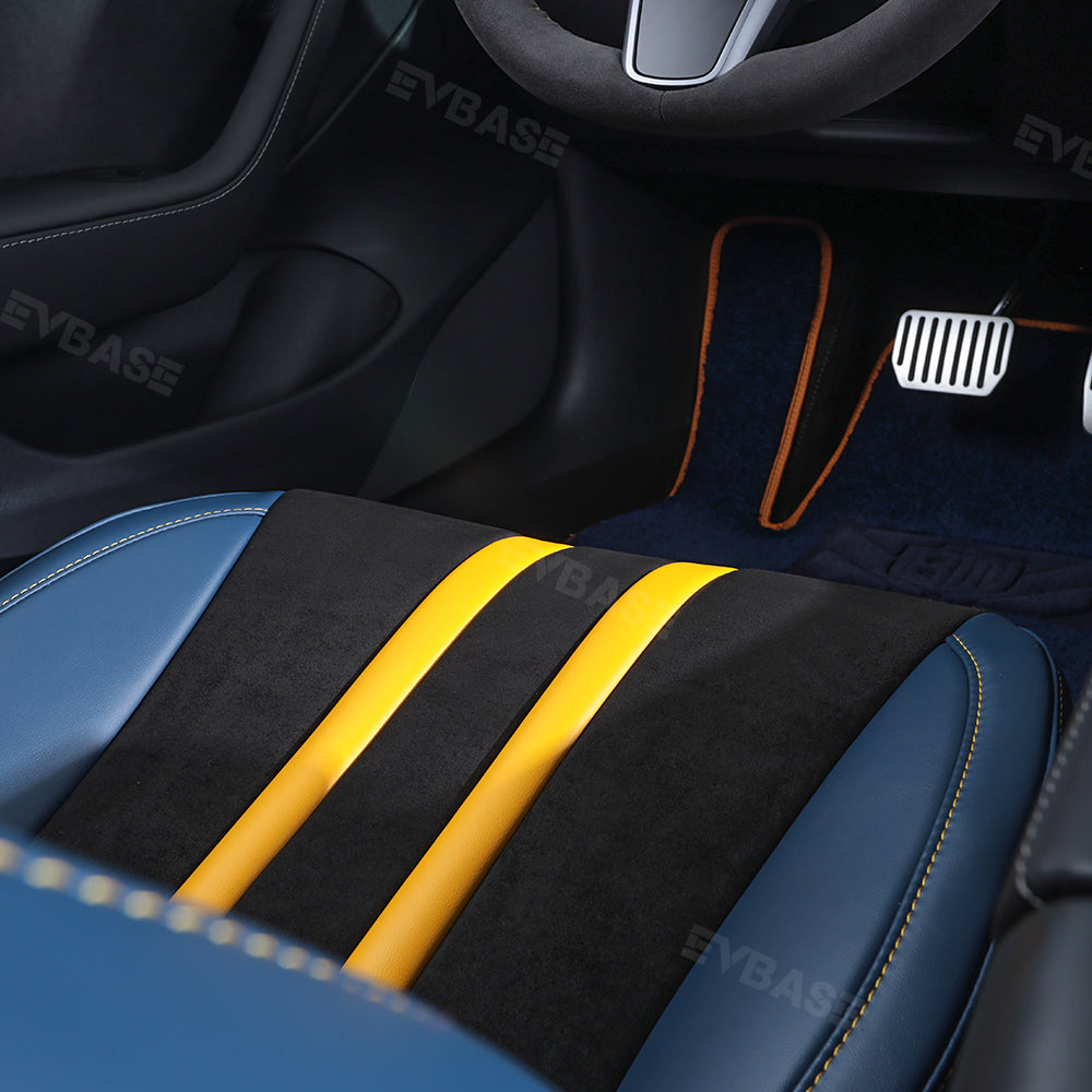 Model 3 Y Seat Covers All-Inclusive Seat Protector Full Set Black & Blue & Yellow for Tesla