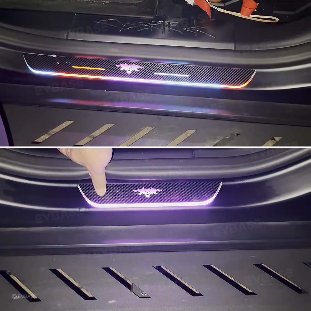 Tesla Cybertruck Illuminated Door Sill Protector LED Welcome Pedal Trim Plates