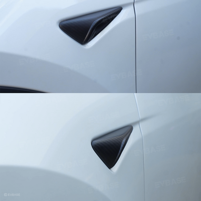 EVBASE Carbon Fiber Tesla Side Camera Turn Signal Cover for Model 3 Highland / Y Juniper