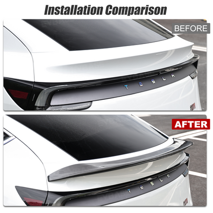Model Y Juniper V-Style Rear Spoiler Flexible Urethane Carbon Fiber Rear Trunk Lip Spoiler for Tesla