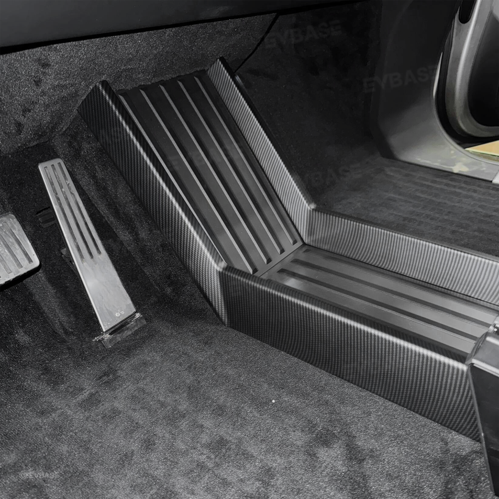 Cybertruck Lower Center Console Side Trim Covers ABS Carbon Fiber Style Protective Overlay